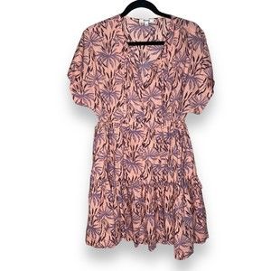 Madewell Button-Front Tiered Dress in Oasis Palms Size Small